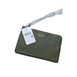 Kate Spade Leila Enchanted Green Medium L Zip Wristlet